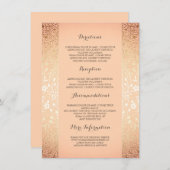 Einzelheiten zur Hochzeit von Goldpfirsichen - Inf Begleitkarte (Vorne/Hinten)