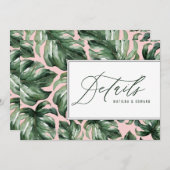 Einzelheiten zur Hochzeit von Palmenblättern Ankündigung (Vorne/Hinten)