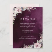 Einzelheiten zur Hochzeit von Pflaumen und staubig Begleitkarte (Vorne/Hinten)