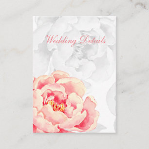 Einzelheiten zur Hochzeit von Pink Peony Floral Begleitkarte