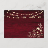 Einzelheiten zur Hochzeit von rustikalen Sonnenblu Begleitkarte (Rückseite)