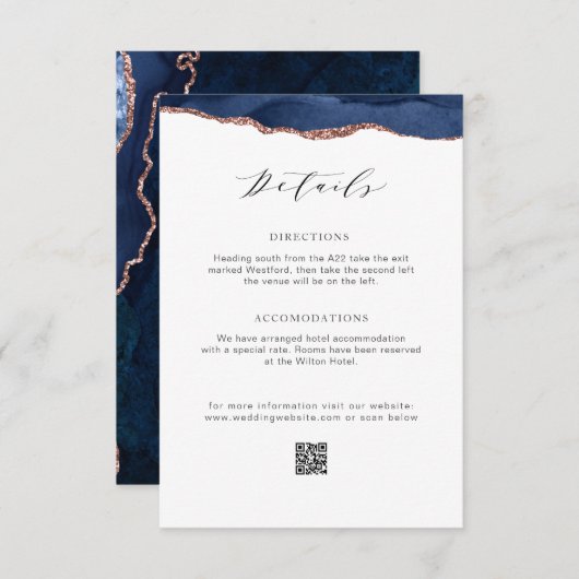 Einzelheiten zur Hochzeit von Schiffen und Rose Begleitkarte (Vorne/Hinten)