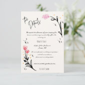 Einzelheiten zur Hochzeit von Whimsical Hand Drawn Begleitkarte (Stehend Vorderseite)