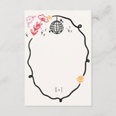 Einzelheiten zur Hochzeit von Whimsical Hand Drawn Begleitkarte (Rückseite)