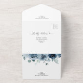 Einzelheiten zur Hochzeitssonne in Dusty Blue Navy All In One Einladung (Außenbereich)