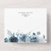 Einzelheiten zur Hochzeitssonne in Dusty Blue Navy All In One Einladung (Rückseite)