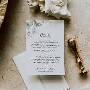 Einzelheiten zur Hochzeitsszenierung in Gold Eukal Begleitkarte