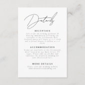 Einzelheiten zur Minimalistischen Skripthochzeit Begleitkarte (Vorderseite)