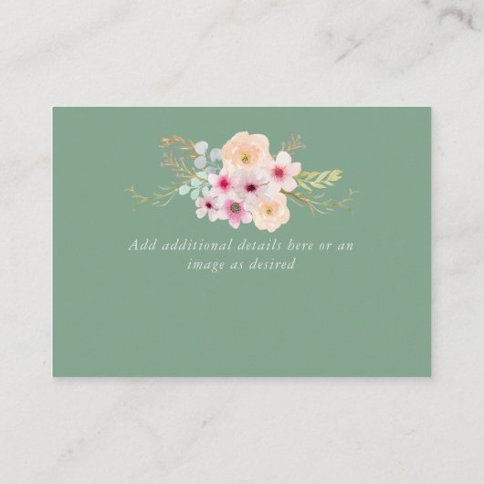 Einzelheiten zur religiösen Feier - Blume der rosa Begleitkarte (Rückseite)