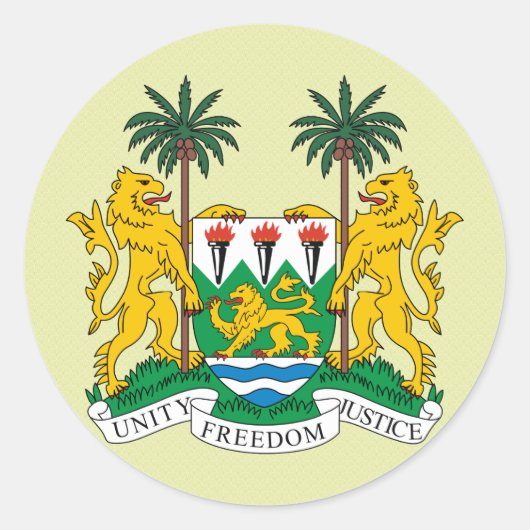 Einzelheiten zur Sierra Leone-Wappen Runder Aufkleber (Vorderseite)