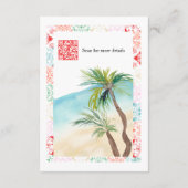 Einzelheiten zur tropischen QR-Hochzeit in Urlaubs Begleitkarte (Rückseite)