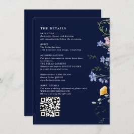 Einzelheiten zur Wildblume von Aquarellfarben und  Begleitkarte