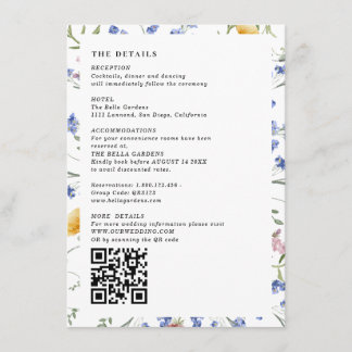 Einzelheiten zur Wildblume von Aquarellfarben und Begleitkarte