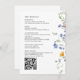 Einzelheiten zur Wildblume von Aquarellfarben und  Begleitkarte