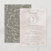 EINZELKARTE | elegante Rote Rose der Begleitkarte (Vorne/Hinten)