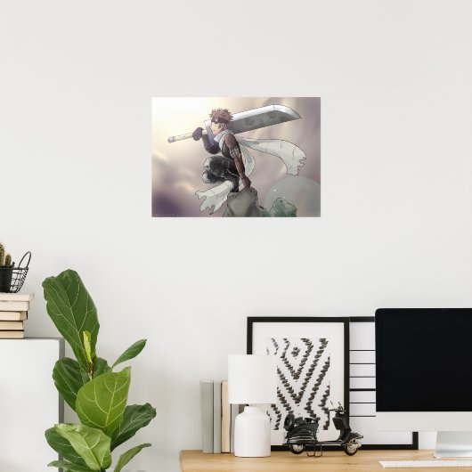 Einzelkrieger, der den Himmel betrachtet Poster (Heimbüro)