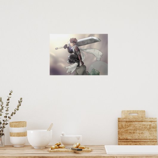 Einzelkrieger, der den Himmel betrachtet Poster (Küche)