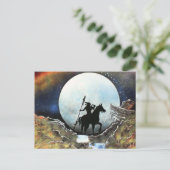 Einzelkrieger unter dem Mond Postkarte (Stehend Vorderseite)