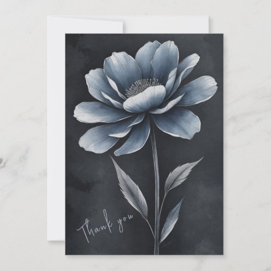 Einzelne Blume Danke Thank You Karte Grußkarte  (Vorderseite)