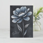 Einzelne Blume Danke Thank You Karte Grußkarte  (Stehend Vorderseite)