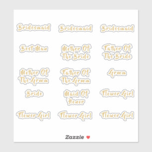 Einzelne Brautparty Titel Goldkalligraphie Aufkleber