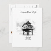 EINZELNE COVE LIGHTHOUSE - POSTCARD POSTKARTE (Vorne/Hinten)