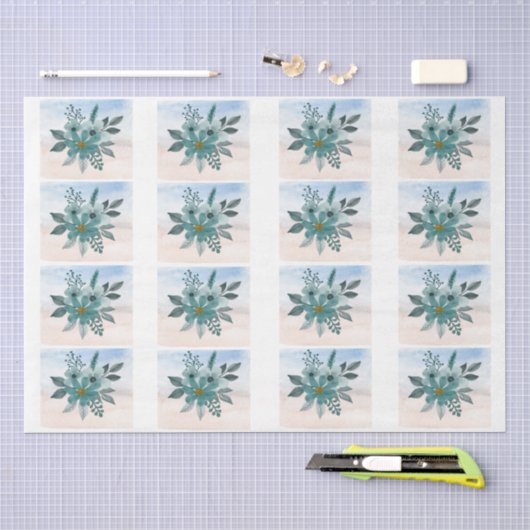 Einzelne florale Küstenhintergründe Decoupage Seidenpapier (Handwerk)