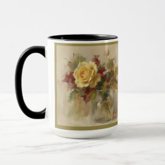 "Einzelne gelbe Rose in Glasvase" Tasse