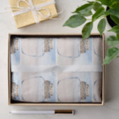 Einzelne Gläser & Küstenhintergrund-Decoupage Seidenpapier (Geschenk)