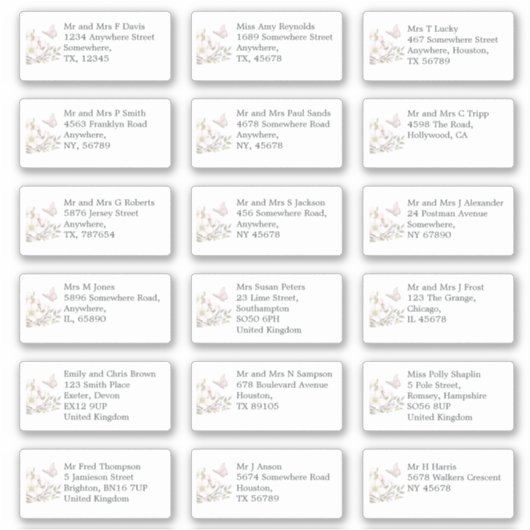 Einzelne Hochzeitgastnamen Adressen Magnolias Aufkleber (Vorderseite)