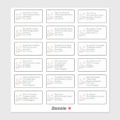 Einzelne Hochzeitgastnamen Adressen Magnolias Aufkleber (Blatt)