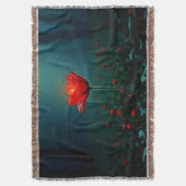 Einzelne leuchtend rote Blumenkunst Decke (Vorderseite Vertikal)
