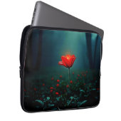 Einzelne leuchtend rote Blumenkunst Laptopschutzhülle (Vorne Rechts)