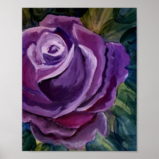 Einzelne lila Rosenblüte Poster