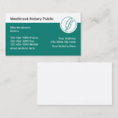 Einzelne Notarkarten für öffentliche Dienstleistun Visitenkarte (Vorne/Hinten)