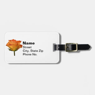 Einzelne orange Rose Gepäckanhänger