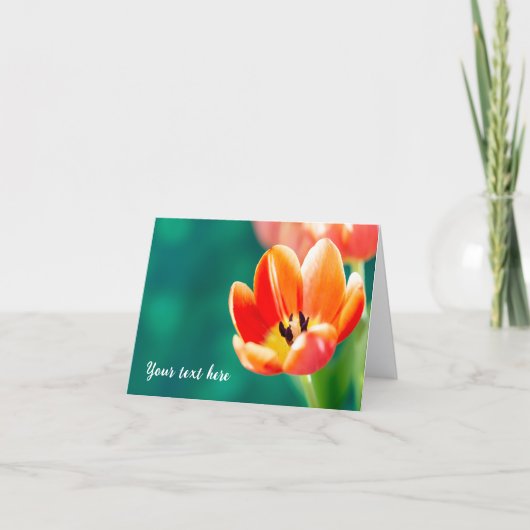Einzelne orange Tulpe Karte (Vorderseite)