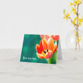 Einzelne orange Tulpe Karte (Gelbe Blume)