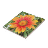 Einzelne orangefarbene Blume Fliese (Seite)