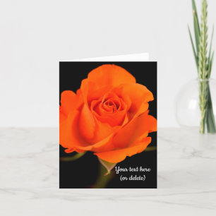 Einzelne orangefarbene Rosen-Grußkarte Dankeskarte
