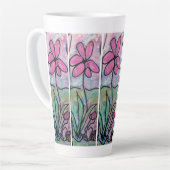 Einzelne rosa Blume Milchtasse (Linke Ecke)