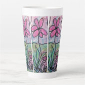 Einzelne rosa Blume Milchtasse (Vorderseite)