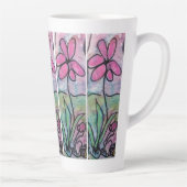 Einzelne rosa Blume Milchtasse (Rechts)