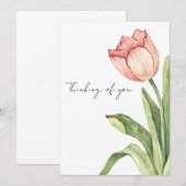 Einzelne rosa Tulpe Einladung (Vorne/Hinten)