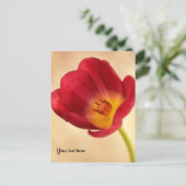 Einzelne rosa Tulpe Postkarte (Stehend Vorderseite)