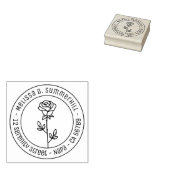 Einzelne Rose Runde Adresse Gummistempel (Stempel)