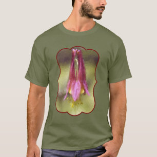 Einzelne rote Akelei-Blumenkunst T-Shirt