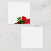 Einzelne rote Rose – Florales weißes Hintergrundbi Begleitkarte (Vorne/Hinten)