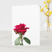 Einzelne rote Rose Karte (Gelbe Blume)
