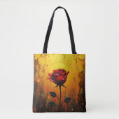 Einzelne rote Rose Tasche (Vorderseite)